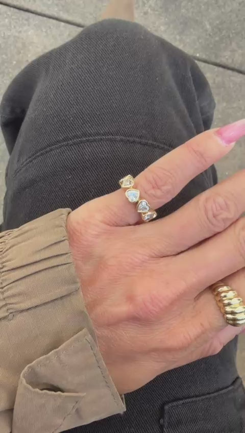 Lab Grown Heart Diamond Bezel Set Band (3cttw)
