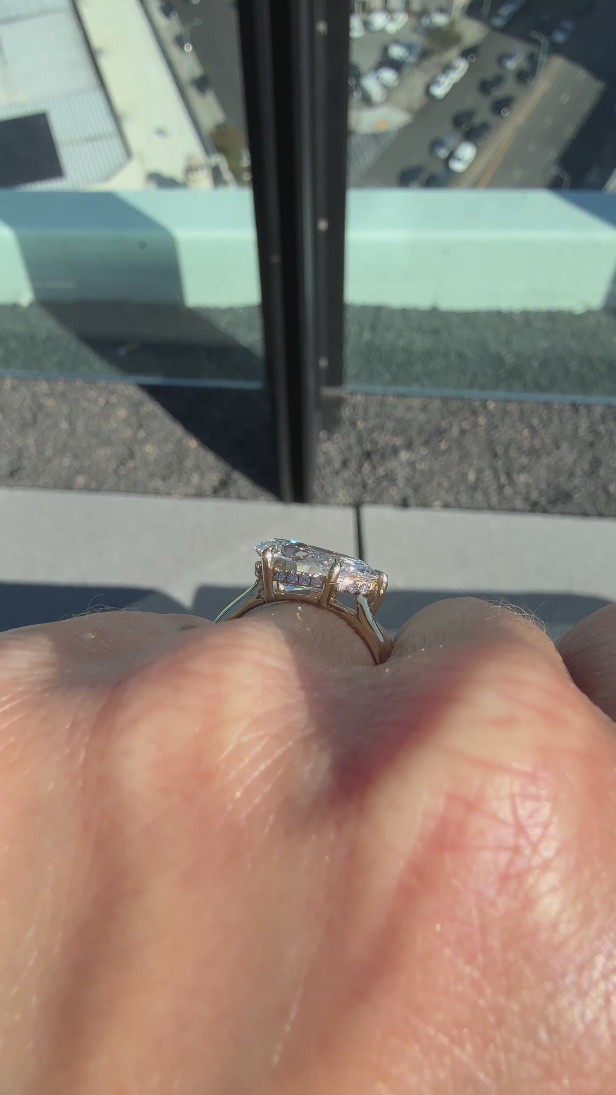 East/West Pear Cut London Engagement Ring with HH