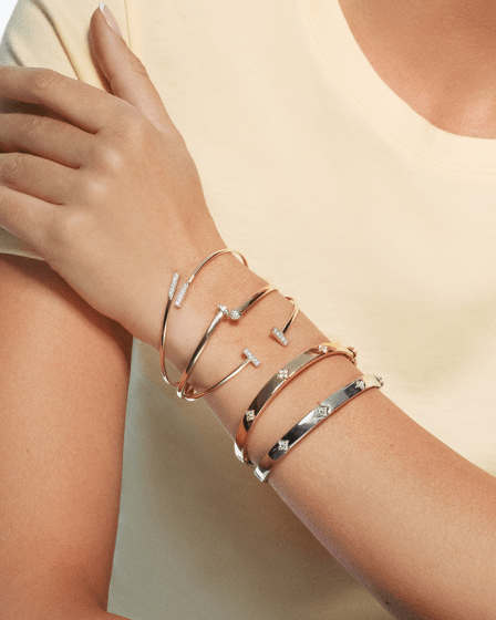 Diamond Clover Bangle - Lanore Fine Jewelry